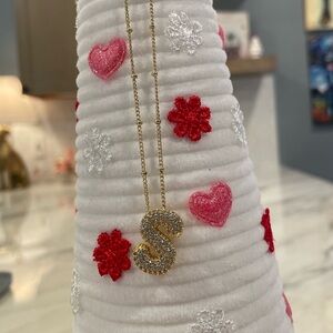 Gold Initial S Pendant Necklace